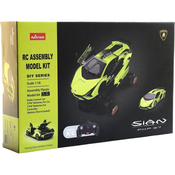 Kitul de Asamblare RC LAMBORGHINI SIAN FKP 37 de la Rastar este o jucarie inovatoare si captivanta perfecta pentru copiii de peste 8 ani si pasionatii de masini Acest set DIY ofera o experienta interactiva completa permitand utilizatorului sa construiasca pas cu pas o replica detaliata a celebrului model LAMBORGHINI SIAN FKP 37 la scara 118 Kitul contine 72 de piese din plastic usor de imbinat precum si o telecomanda performanta ce functioneaza pe frecventa de 24 GHz asigurand un control 