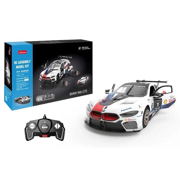 Kitul de Asamblare RC BMW M8 GTE de la Rastar este o jucarie inovatoare si captivanta perfecta pentru copiii de peste 8 ani si pasionatii de masini Acest set DIY ofera o experienta interactiva completa permitand utilizatorului sa construiasca pas cu pas o replica detaliata a celebrului model BMW M8 GTE la scara 118 Kitul contine 74 de piese din plastic usor de imbinat precum si o telecomanda performanta ce functioneaza pe frecventa de 24 GHz asigurand un control precis si stabil 