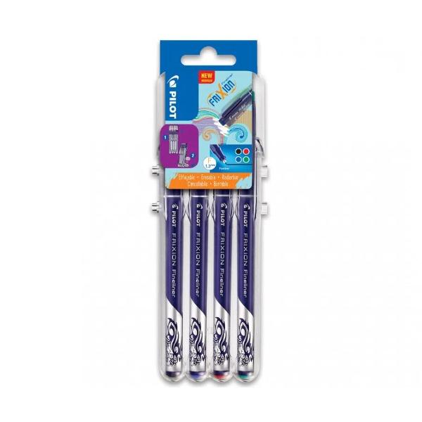 Set Evolutive Fineliner Pilot Frixion albastru negru rosu verde Pilot prezinta un nou suport inovator pentru instrumentele de scris din familia Pilot FriXion Un sistem inteligent de suport pentru instrumente de scris care poate deveni un organizator fantastic pentru biroul de acasa sau de la serviciu Suportul este compatibil cu majoritatea rollerelor din familia Pilot FriXion Fineliner Pilot Frixion 045 mm Pastreaza ce-i mai bun sterge restul Scrie sterge rescrie Cu finelinerul 