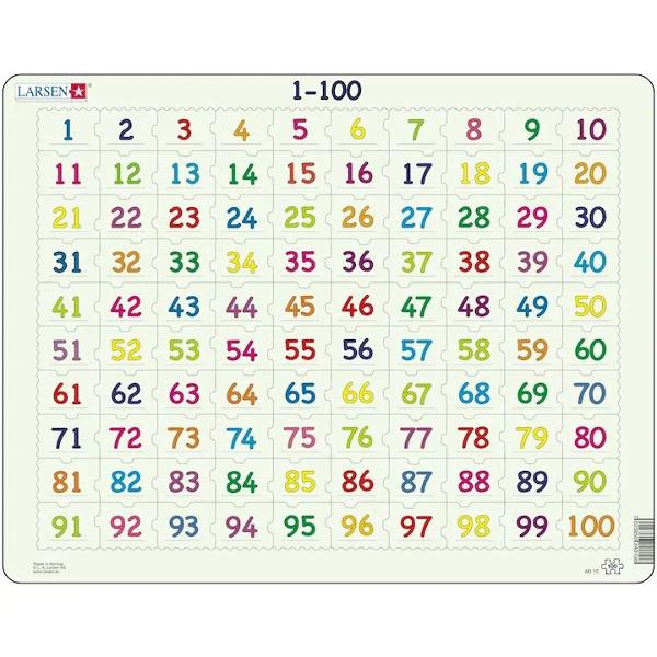 Puzzle cu 100 de piese Cifre 1-100 AR10