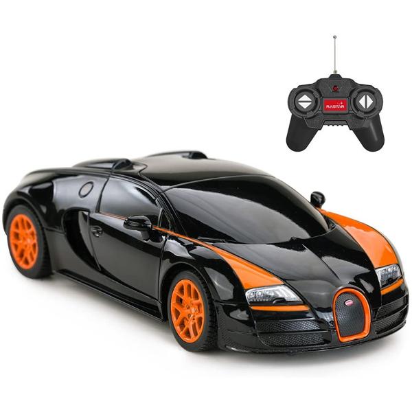 Copilul dumneavoastra se poate juca in voie cu masina cu telecomanda Bugatti Grand Sport Vitesse scara 1 la 18 oferita de brandul international Rastar Nicio cursa nu este imposibil de castigat cu acesta masinuta replica oficiala cu licenta a modelului original construita cu mare atentie la detalii Masinuta are proportiile ideale pentru momente pline de distractie si amuzament avand dimensiunile in centimetri dupa cum urmeaza  2481268Masinuta functioneaza pe frecventa de 