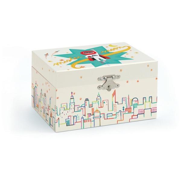 Descriere Varsta recomandata 4 ani Cutie muzicala cu figurina Mister Moon Melodie The Entertainer Compozitor Scott Joplin Confectionata din carton si metal AVERTISMENT Acest articol nu este jucarie A nu se lasa la indemana copiilor sub 3 ani Design Mouriel Kerba Producator Djeco Franta