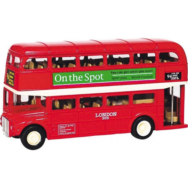 Autobuz clasic londonez etajat ac&539;ionat prin fric&539;iune Lungime 12 cm Recomandare de v&acirc;rst&259; 3 ani