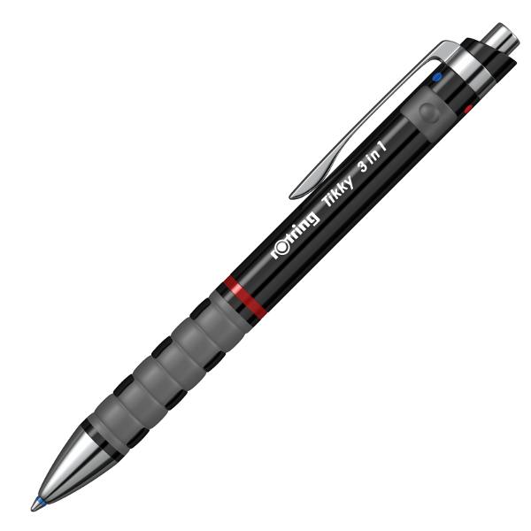 Rotring Triopen 3 in 1 cu un design clasic si ergonomic realizat din plastic rezistentCorp NEGRUGrip ergonomic din cauciuc natural&nbsp;Mecanism retractabil si clip de prindereMiniradiera sub butonul de apasare&nbsp;Instrumentul&nbsp;contine- Instrument de scris- Mina Mini Multipen blue montata- Mina Mini Multipen red montata- Mina creion mecanic 07mm 3 bucati- Radiera mini Rotring 