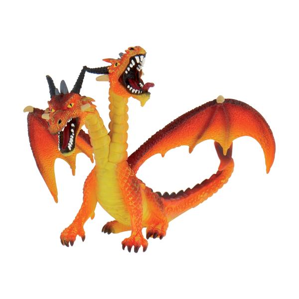 Figurina Dragon Orange Cu 2 Capete 13 cm
