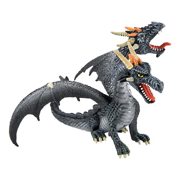 Figurina Dragon Negru Cu 2 Capete 13 cm