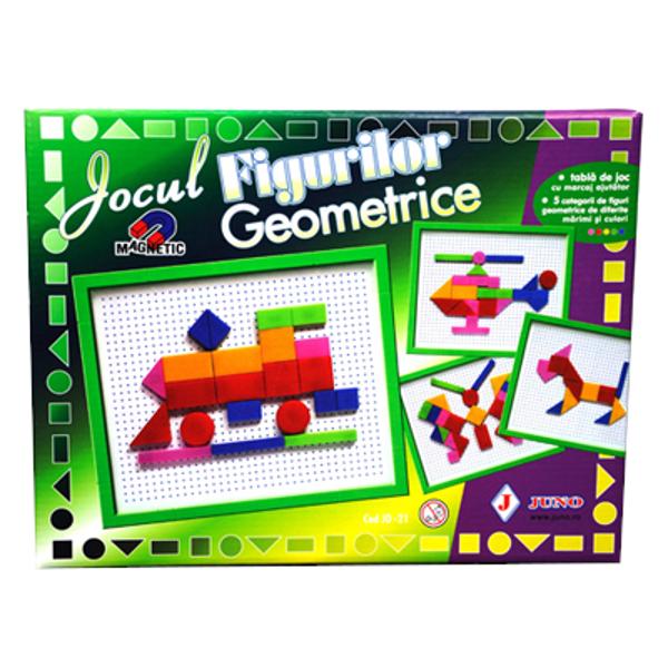 Categorie Jocuri didacticeDetalii - tabla de joc cu marcaj ajutator- 5 categorii de figuri geometrice de diferite marimi si culoriVarsta recomandata 4-8 ani