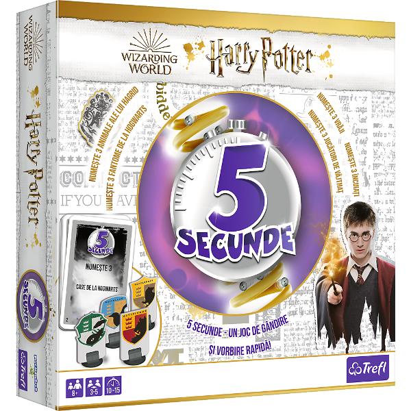 Salut Wizards O versiune nou-nouta neobisnuita a celui mai bine vandut joc 5 Seconds plasat in lumea Harry Potter Crezi ca stii totul despre aventurile lui Harry Ron si Hermione Cunosti fiecare colt al Hogwarts fiecare vraja si ingredient al potiunii Dar poti sa o faci sub presiunea timpului Ai la dispozitie doar 5 secunde asa ca renunta la memorie si nu intarzia sa raspunzi Intra in Un joc care va ajuta sa ganditi si sa vorbiti mai rapid Suntem siguri ca puteti enumera trei rase de 