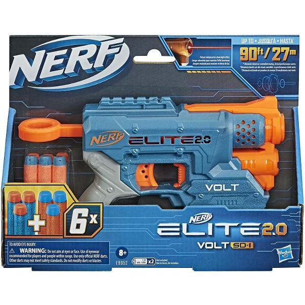 Pregateste-te pentru lupta cu blasterele Nerf Elite 20 care dispun de capabilitati de personalizare incorporate astfel incat sa le poti face upgrade si sa profite de avantajul competitiilor Nerf Construiti-va stocul de blaster-uri Nerf Elite 20 pentru a va optimiza strategia de joc si pentru a aduce performanta tactica si flexibilitate in fiecare misiune si lupta Blasterul Nerf Elite 20 Volt SD-1 este echipat cu 2 sine tactice astfel incat sa il puteti personaliza cu accesorii Nerf pentru 