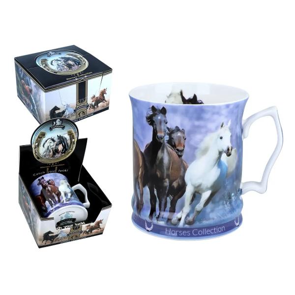 Cana din portelan cu cai 480 ml 2415507