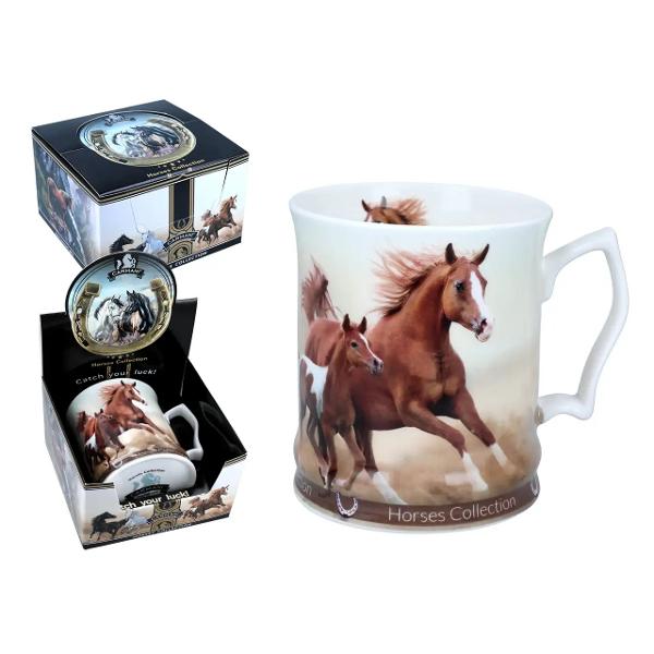 Cana din portelan cu cai 480 ml 2415508