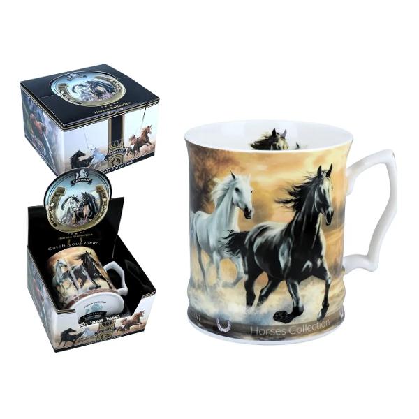 Cana din portelan cu cai 480 ml 2415504