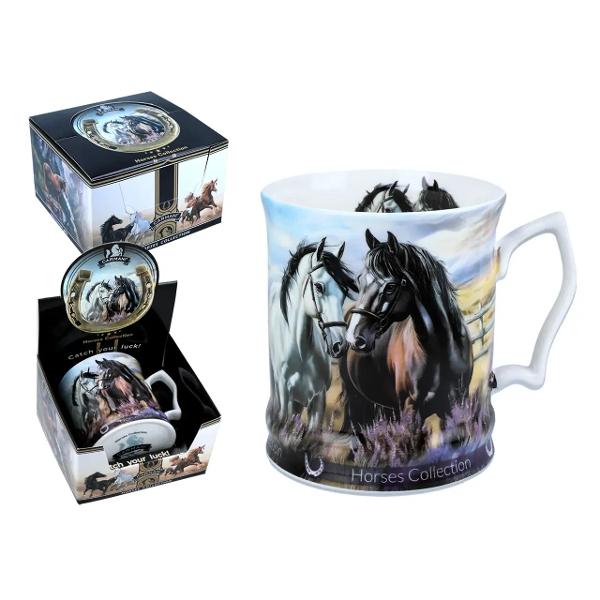 Cana din portelan cu cai 480 ml 2415501