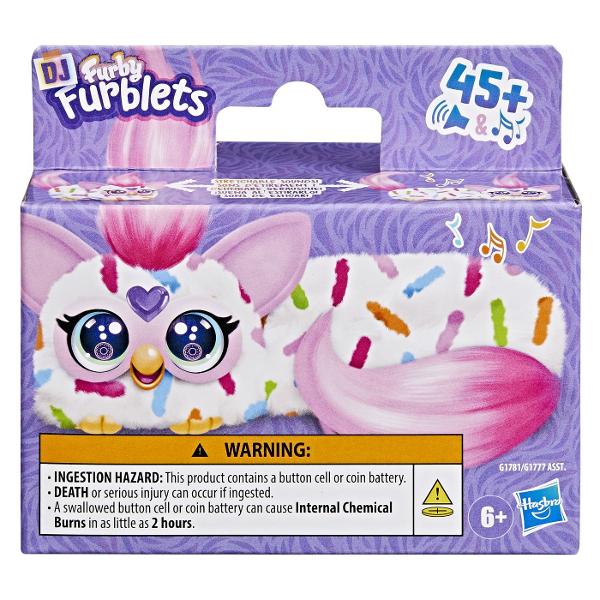 Jucarie interactiva din gama Furby Furblets BERRY conceputa pentru distractie muzicala si interactiune dinamica Produsul are un design compact si colorat cu blanita moale si detalii expresive fiind usor de transport si utiliza oriunde Jucaria este echipata cu peste 45 de sunete si efecte muzicale oferind o experienta variata prin activarea diferitelor functii Interactioneaza prin atingere si manipulare raspunzand cu sunete amuzante si melodii stimuland imaginatia si curiozitatea 