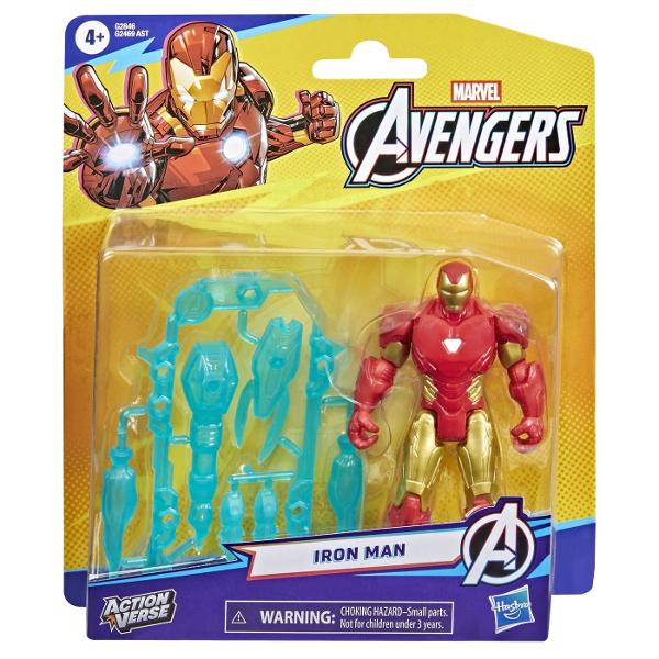 Copiii isi pot imagina actiune si aventura care salveaza lumea cu jucariile Marvel Avengers ActionVerse de la Hasbro Ofera timpului de joaca un impuls puternic cu aceste figurine dotate cu 9 puncte de articulatie pentru joaca si expunere pozitionabile Fiecare figurina de actiune Super Hero ActionVerse de 114 cm vine cu mai multe accesorii detasabile inspirate de personaje precum si un suport reutilizabil pentru depozitarea accesoriilor Copiii cu varsta de 4 ani si peste vor adora sa-si 