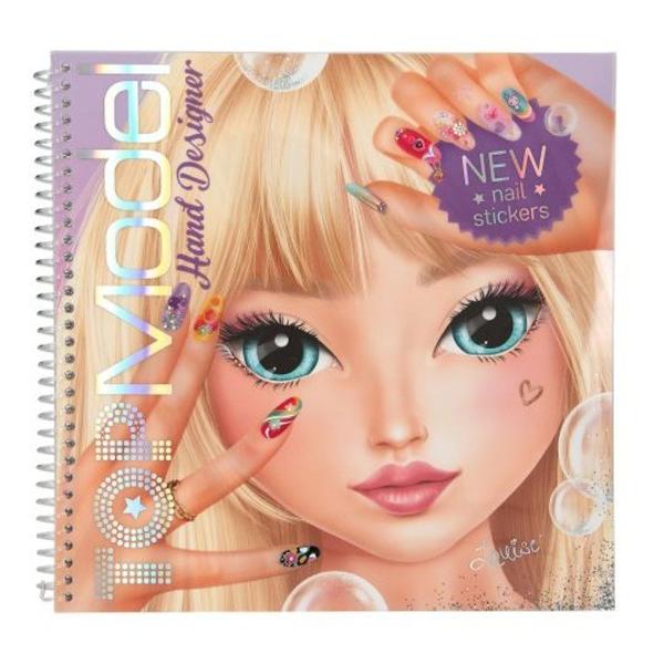 Ridica-ti mainile daca iti place nail art-ul cool cele 46 de pagini ale cartii de colorat TOPModel Hand Designer te invita sa creezi look-uri creative pe maini si unghii De asemenea sunt incluse 2 foi de autocolante laminate cu finisaj argintiu si 1 foaie de tatuaje pentru unghii