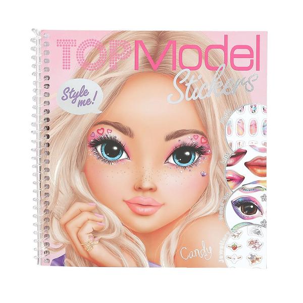 Cartea cu stickere pentru machiaj &537;i look-uri de frumuse&539;e deosebite TOPModel Dress Me Up Face 24 de pagini spiralate cu portrete de modele care pot fi &icirc;nfrumuse&539;ate cu stickere pentru unghii buze ochi &537;i bijuterii din 7 coli