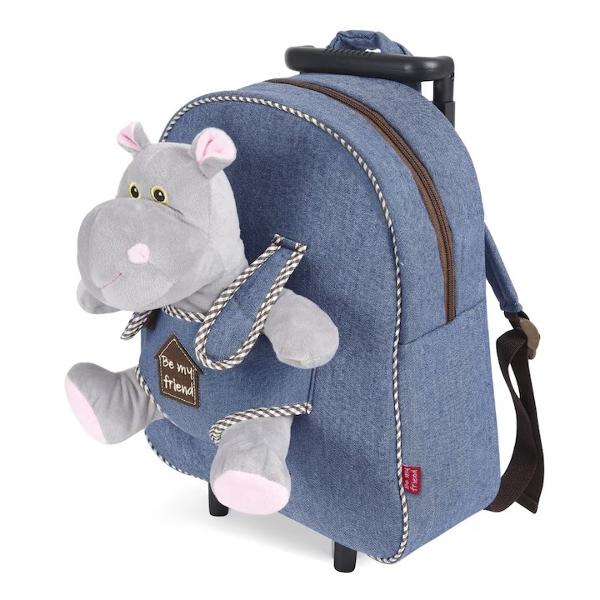 Ghiozdanul troller Perletti modelul Hipopotam Holly este conceput sa aduca zambete si confort in viata copiilor Cu un design adorabil si functional acest ghiozdan este ideal pentru a transporta rechizitele scolare sau obiectele preferate in timpul calatoriilor sau plimbarilor&nbsp;Caracteristici SpecialeDimensiuni 32 cm inaltime 28 cm latime 11 cm adancimeMaterial Textil denim de calitate usor de curatatHipopotam 