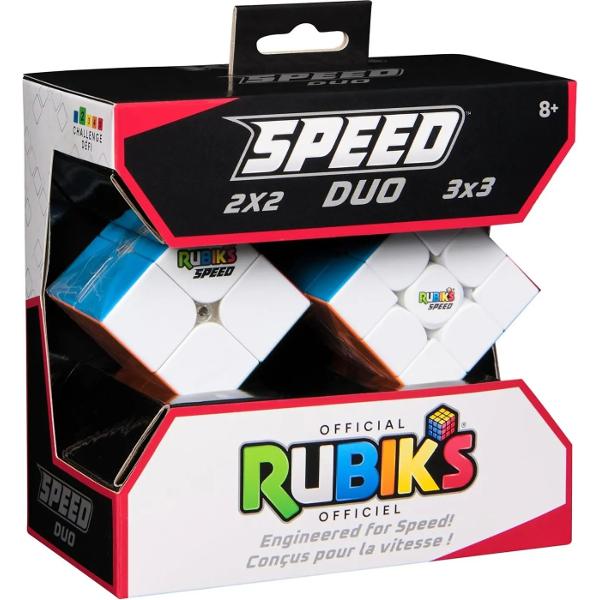 RUBIKS SPEED DUO 2x2 si 3x3 este setul ideal pentru pasionatii de puzzle-uri logice si viteza oferind doua cuburi clasice intr-un singur pachet un cub 2x2 si un cub 3x3 Concepute pentru performanta aceste cuburi sunt optimizate pentru rotiri rapide si fluide fiind potrivite atat pentru incepatori cat si pentru utilizatori avansati care vor sa isi imbunatateste timpii de rezolvare Designul modern fara stickere stickerless asigura durabilitate ridicata si culori intense care nu se 