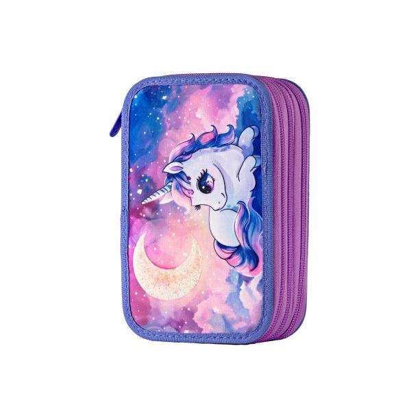 Penar &537;colar triplu echipat DACO &ndash; model Unicorn Magic 46 piese 3 compartimente movPenarul &537;colar&nbsp;DACO &ndash; Unicorn Magic&nbsp;este alegerea perfect&259; pentru copiii care iubesc universul magic &537;i culorile pastel Decorat cu un unicorn adorabil pe fundal de poveste &icirc;n nuan&539;e de roz 