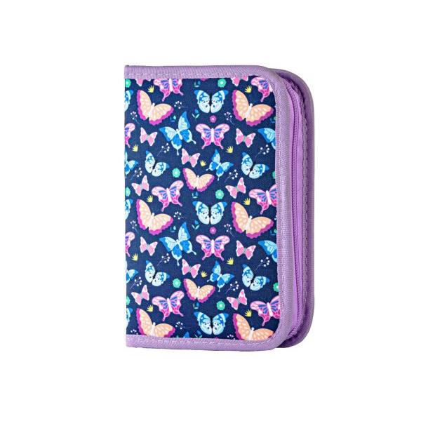 Penar &537;colar echipat DACO &ndash; 1 fermoar 2 extensii model fluturi colora&539;iTransform&259; organizarea rechizitelor &icirc;ntr-o experien&539;&259; plin&259; de culoare cu penarul DACO model Fluturi Colora&539;i Designul vibrant cu fluturi &icirc;n nuan&539;e pastelate pe fundal &icirc;nchis ofer&259; un aspect modern &537;i atractiv ideal pentru elevii 