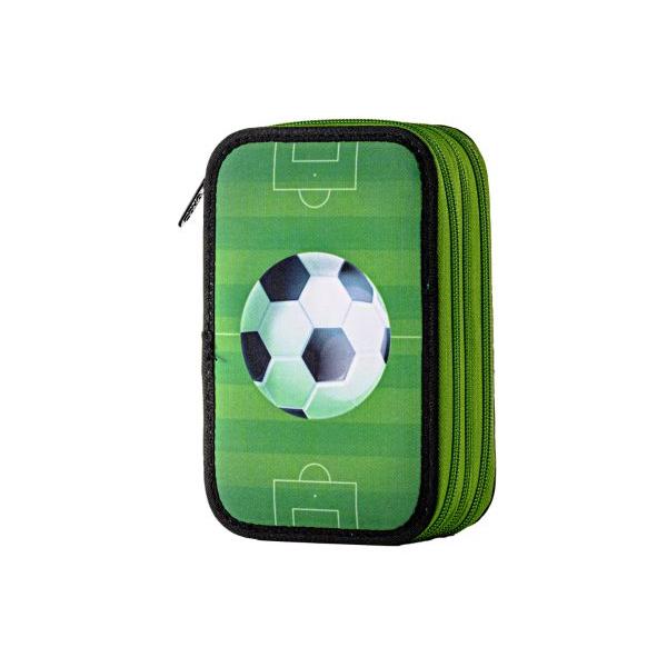 Penar &537;colar triplu &ndash; model minge fotbal 3 compartimentePenarul &537;colar triplu Fotbal Pro este alegerea ideal&259; pentru copiii pasiona&539;i de fotbal &537;i sport Cu un design atractiv ce ilustreaz&259; o minge de fotbal pe teren acest penar ofer&259; un aspect dinamic &537;i modern perfect pentru utilizarea zilnic&259; la &537;coal&259;p 