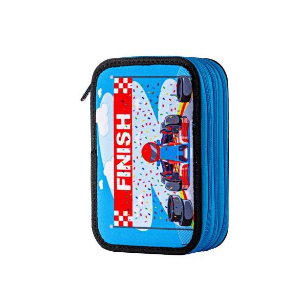 Penar &537;colar triplu &ndash; model curse 3 compartimentePenarul &537;colar triplu Linia de Sosire este alegerea ideal&259; pentru copiii pasiona&539;i de curse &537;i competi&539;ii auto Cu un design vibrant ce ilustreaz&259; un kart la linia de sosire acest penar ofer&259; un aspect dinamic &537;i energic perfect pentru utilizarea zilnic&259; la 