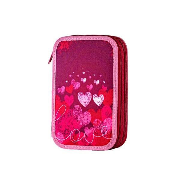 Penar &537;colar dublu &ndash; model cu inimioare compartimentatPenarul &537;colar dublu Inimi Vesele este alegerea ideal&259; pentru fetele care iubesc accesoriile colorate &537;i pline de energie pozitiv&259; Designul &icirc;n nuan&539;e de ro&537;u &537;i roz decorat cu inimioare ofer&259; un aspect atr&259;g&259;tor &537;i juc&259;u&537; perfect pentru 