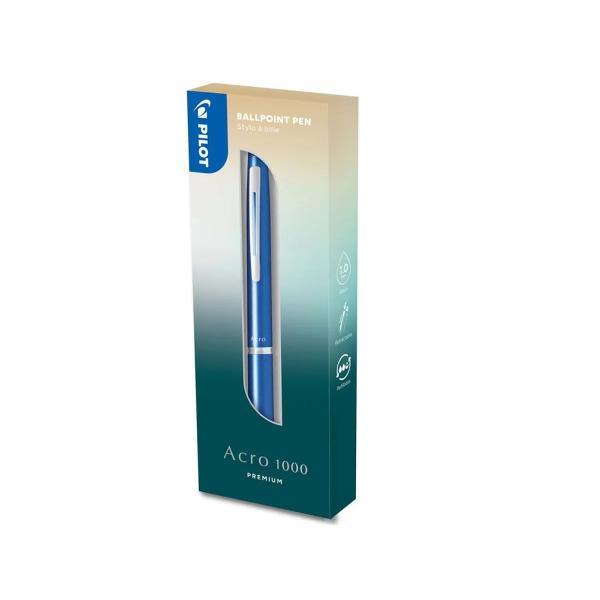 Pix cu bila Pilot Acro 1000 varf 10 mm diverse culori - ambalat in cutie cadouBucura&539;i-v&259; de o experien&539;&259; de scriere neted&259; &537;i vibrant&259; cu cerneala bogat&259; &537;i pigmentat&259; Acro de la Pilot Special creata pentru a fi cu 80 mai pu&539;in v&acirc;scoasa dec&acirc;t cerneala obi&537;nuit&259; permite bilei din v&acirc;rful pixului s&259; se roteasc&259; u&537;or &537;i s&259; ofere o experien&539;&259; de scriere 
