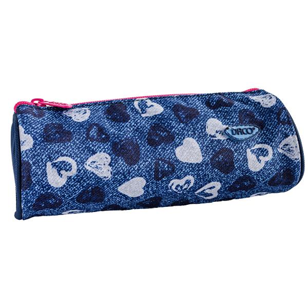 Penar 1 fermoar borset&259; PE702 DACO &ndash; compact elegant &537;i practicPenarul&nbsp;DACO PE702&nbsp;este solu&539;ia ideal&259; pentru organizarea simpl&259; &537;i eficient&259; a instrumentelor de scris Cu un design modern inspirat din textura denim &537;i decorat cu imprimeu de inimioare acest penar adaug&259; un 