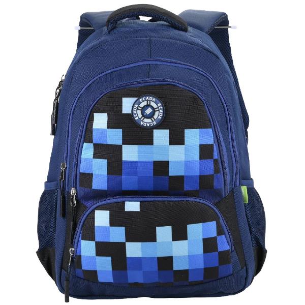 Ghiozdan &537;colar ECADA 61495 46 cm model pixel albastruGhiozdanul&nbsp;ECADA 61495&nbsp;este alegerea perfect&259; pentru elevii care prefer&259; un design modern inspirat de stilul digital Modelul cu efect de pixeli &icirc;n nuan&539;e de albastru ofer&259; un aspect cool &537;i actual potrivit pentru &537;coal&259; 
