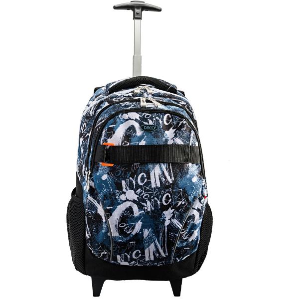 Ghiozdan troler 445 cm GH4621 DACO &ndash; spa&539;ios rezistent &537;i u&537;or de transportatGhiozdanul troler DACO GH4621 445 cm este solu&539;ia ideal&259; pentru elevii care au nevoie de mai mult spa&539;iu &537;i confort &icirc;n transportul rechizitelor Datorit&259; sistemului practic cu m&acirc;ner telescopic &537;i 2 ro&539;i ghiozdanul poate fi transportat 