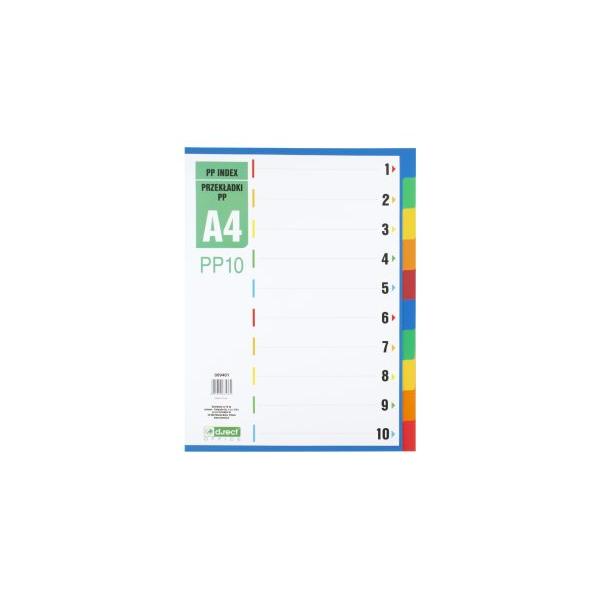 Indexul plastic A4 1-10 de la DRECT este un instrument esen&539;ial pentru organizarea eficient&259; &537;i sistematic&259; a documentelor &icirc;n bibliorafturi Conceput pentru a oferi o solu&539;ie practic&259; de sortare acest index numerotat de la 1 la 10 ajut&259; la accesarea rapid&259; a informa&539;iilor &537;i la men&539;inerea unui sistem de arhivare ordonatCaracteristici produsFabricat din plastic durabil &537;i de 