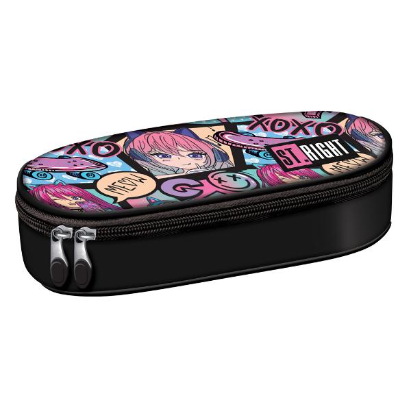 Penarul Majewski ST Right PC01 din colectia grafica Manga Girl este un penar rigidizat conceput pentru organizarea eficienta a instrumentelor de scris si a accesoriilor mici Formatul compact il face usor de transportat in ghiozdan iar compartimentarea interioara ajuta la pastrarea ordinii zi de ziAre un compartiment principal incapator clapeta interioara pentru organizare si buzunar interior din plasa cu fermoar fiind o alegere practica pentru scoala1 
