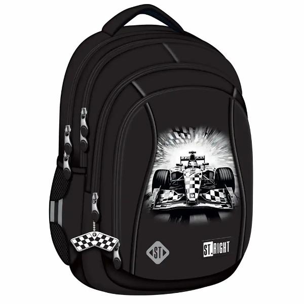 Ghiozdanul STRIGHT BP04 din colectia grafica Final Lap este un model cu volum generos conceput pentru utilizare scolara zilnica Are 4 compartimente si o organizare practica pentru a pastra in ordine rechizitele si accesoriilePentru confort si siguranta ghiozdanul este prevazut cu spate profilat ergonomic si respirabil bretele moi reglabile si elemente reflectorizante Materialul impermeabil si baza intarita cu picioruse de protectie ajuta la utilizarea in conditii 