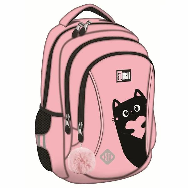 Ghiozdanul Majewski ST Right BP26 din colectia Purrfect Love este un model scolar compact gandit pentru organizarea zilnica a rechizitelor si a accesoriilor Are 3 compartimente si un organizator interior pentru a pastra totul la indemanaPentru confort si utilizare sigura dispune de spate profilat ergonomic si respirabil bretele moi reglabile si elemente reflectorizante Materialul impermeabil si baza intarita cu picioruse de protectie ajuta la protejarea 