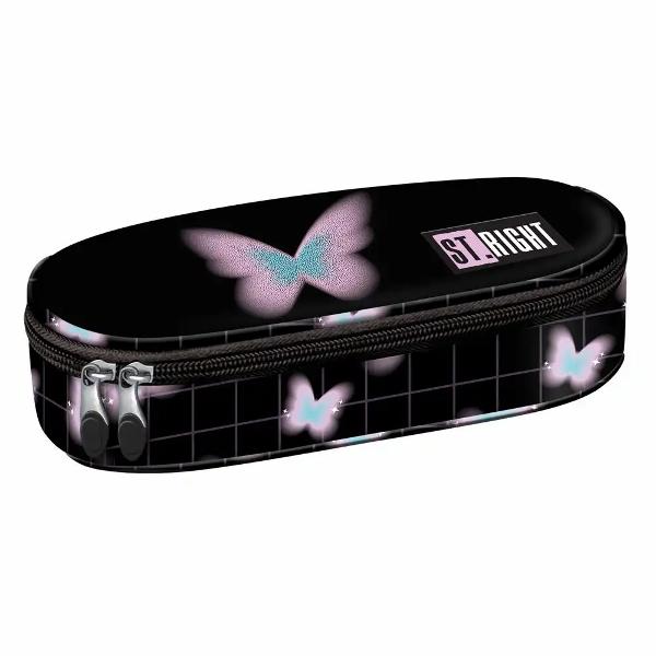 Penarul Majewski ST Right PC01 din colectia Pastel Butterfly este un penar rigidizat conceput pentru organizarea eficienta a instrumentelor de scris Interiorul include o clapeta pentru aranjarea accesoriilor astfel incat pixurile creioanele si rechizitele mici sa fie usor de gasitFormatul compact il face simplu de transportat in ghiozdan iar materialele rezistente sunt potrivite pentru utilizare zilnica1 compartiment principal incapatorClapeta 