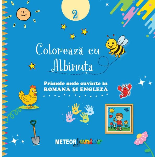 Aceast&259; carte de colorat &icirc;i ajut&259; pe copii s&259; &icirc;nve&539;e primele cuvinte &icirc;n limba englez&259; &icirc;ntr-un mod distractiv &537;i creativ Fiecare desen este &icirc;nso&539;it de cuv&acirc;ntul corespunz&259;tor &icirc;n englez&259; pentru ca cei mici s&259; asocieze imaginea cu termenul corect Color&acirc;nd copiii &icirc;&537;i dezvolt&259; vocabularul aten&539;ia &537;i imagina&539;ia &mdash; &icirc;nv&259;&539;&acirc;nd prin 