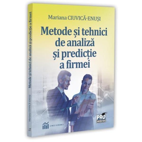 Lucrarea &bdquo;Metode &537;i tehnici de analiz&259; &351;i predic&355;ie a firmei&rdquo; exploreaz&259; instrumentele &537;i metodele esen&539;iale pentru &icirc;n&539;elegerea evaluarea &537;i prognoza performan&539;ei unei firme combin&acirc;nd analiza economico-financiar&259; cu indicatorii de gestiunea financiar&259; &351;i opera&539;ional&259; proiect&acirc;nd o evolu&355;ie strategic&259; a activit&259;&355;ii firmei bazat&259; pe 