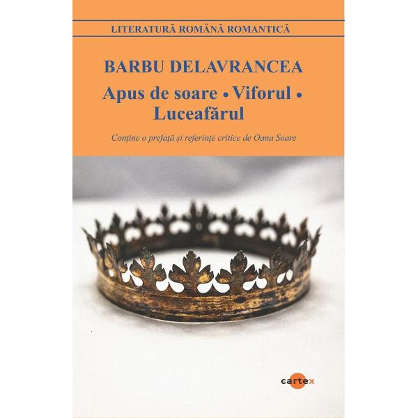 Apus de soare Viforul Luceafarul-Barbu DelavranceaDelavrancea a luat hotararea de a scrie trilogia Moldovei  Apus de soare Viforul Luceafarul  intr-un moment de cumpana istorica in 1907 dupa evenimentul tragic al inabusirii rascoalelor taranesti in sange Confruntate cu o acuta criza politicianista si cu dificultatile inerente unui stat inca in formare tarile romane aveau nevoie de un puternic mit al trecutului in jurul caruia identitatea lor greu incercata sa se coaguleze 