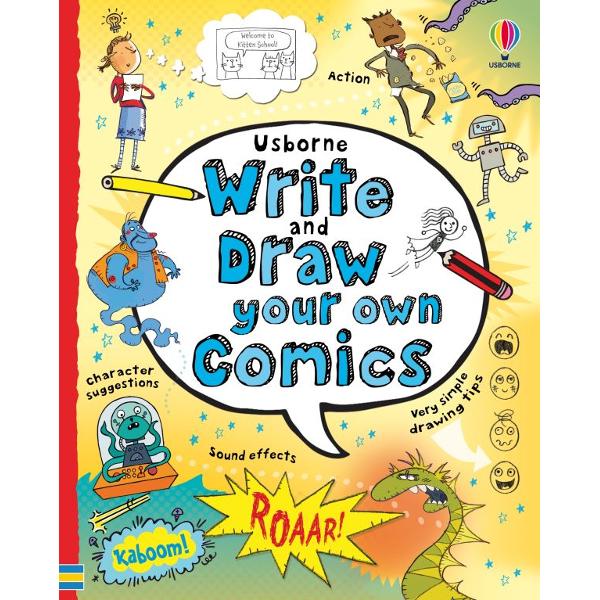 Kapow Boom Discover this awesome activity book perfect for anyone who wants to start making comics Theres lots of space for children to fill in with simple step-by-step instructions to help them plan and lay out their graphic stories using speech bubbles and sound effects Includes ideas for characters and storylines sample comic strips and drawing tips