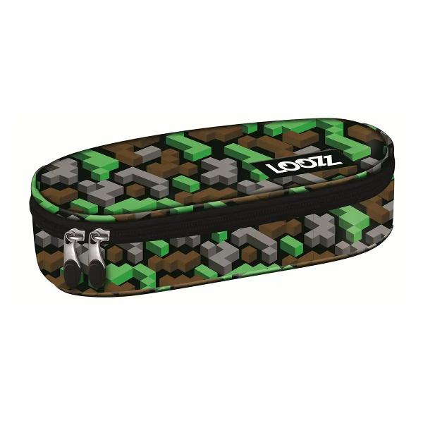 Penarul Looz din seria Play Games este o solutie practica pentru organizarea instrumentelor de scris Corpul penarului este intarit cu spuma pentru protectie suplimentara si pentru a-si pastra bine forma Designul in camuflaj pixelat in nuante de verde maro si gri ii ofera un aspect distinctivCaracteristici1 compartiment principal incapatorCompartiment suplimentar pe clapetaBuzunar cu fermoar pentru accesorii miciCorp intarit cu 