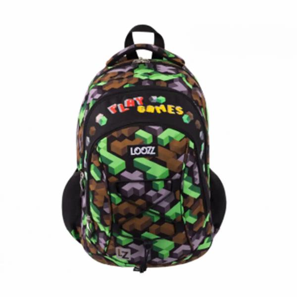 Ghiozdanul de scoala Looz Premium este conceput pentru a oferi confort si functionalitate elevilor Cu un design modern inspirat de jocurile video acest ghiozdan imbina stilul cu ergonomia si este potrivit pentru utilizarea zilnicaCaracteristici principale3 compartimente principale pentru organizarea eficienta a cartilor si a materialelor scolareOrganizator interior cu buzunar pentru chei telefon si creioaneSistem de spate ergonomic cu 