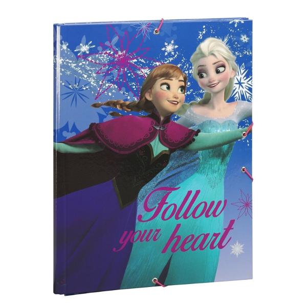 Dosar cu elastic imprimat Anna si Elsa&160;Frozen Dosarul Frozen cu Anna si Elsa se inchide cu elastice este util si practic pentru a tine in ordine proiectele de la scoala sau gradinitaDimensiuni 335x26 cm