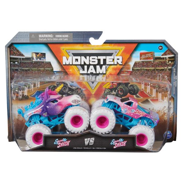 Pregateste-te pentru confruntari epice cu camioanele oficiale Monster Jam la scara 164 2 pachete de camioane fabricate cu formare prin injectie Fiecare pachet de 2 prezinta confruntari ale celor mai populare si mai cautate camioane monster Monster Jam cum ar fi Groparul contra &Icircnvatamant superior Buldozer contra Alergator pe linie Balaur contra Yeti si altele Fiecare camion Monster Jam din pachetul de 2 are detalii si grafica uimitoare si fiecare camion de jucarie are un sofer 