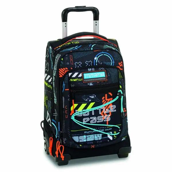 Ghiozdan tip troller M-Power SpaceBattle 34 L 35 x 27 x 51 cm roti din cauciuc bretele retractabile Ghiozdanul tip troller M-Power SpaceBattle imbina un design original cu benzi elastice colorate cu functionalitate practica pentru scoala si calatorii Constructia super rezistenta si rotile din cauciuc asigura utilizare confortabila si durabilitate in timpBretelele retractabile Fast & Go pot fi ascunse rapid intr-un buzunar special atunci cand vrei sa folosesti 