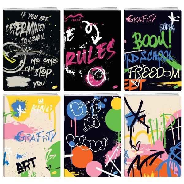 Caiet A4 Dictando GRAFFITI 42 File 80g &ndash; Aspect Rebel si Calitate Premium pentru Note de Nota 10Pregateste-te pentru un an scolar plin de stil si performanta Caietul A4 dictando din colectia GRAFFITI combina un design urban plin de energie cu pagini de o calitate exceptionala Cu o densitate ideala a hartiei si o liniatura impecabila acest caiet devine rapid aliatul perfect al elevilor si studentilor la orele de romana limbi straine istorie sau pentru esee si notite 