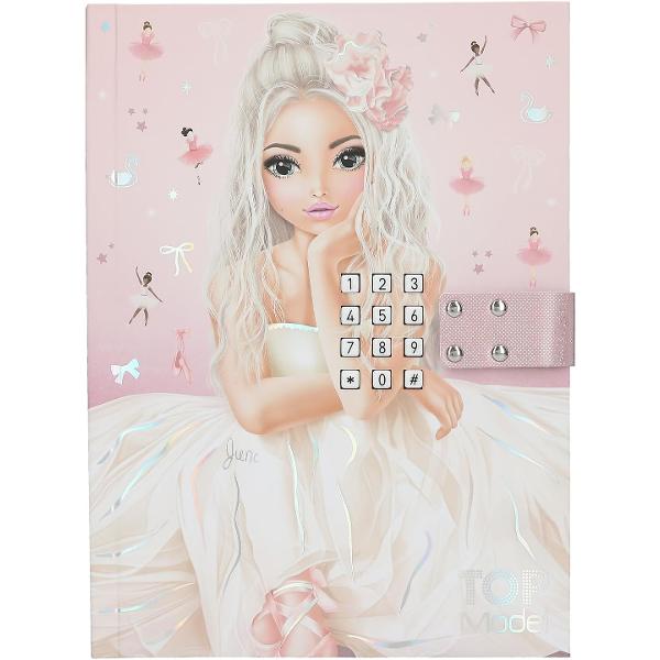 Jurnal pentru fete cu sunetul &bdquo;Simfonie&rdquo; care atunci c&acirc;nd este deschis se deschide timp de aproximativ 20 de secundeDesign TOPModel Ballet de Depesche - &Icirc;n roz cu motiv magic de balerin&259;span 