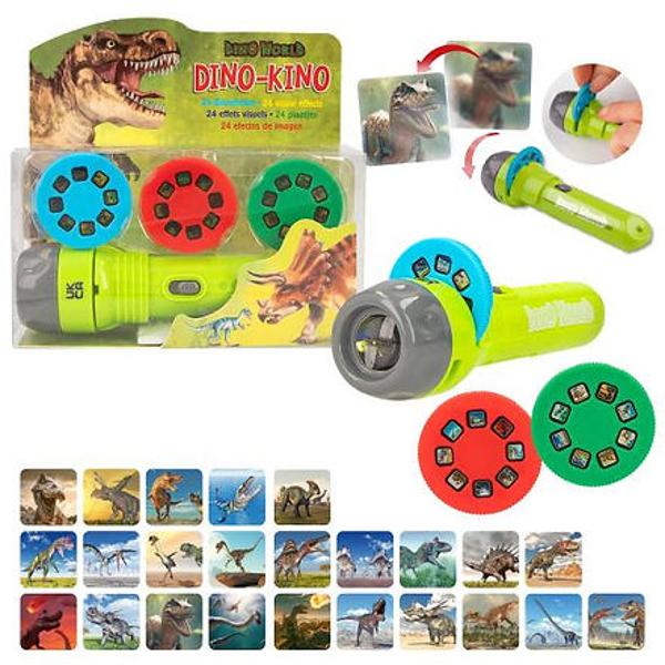 Lanterna verde de la Dino World este &537;i un mic proiector prin introducerea a 3 discuri cu imagini diferite str&259;lucesc un total de 24 de motive interesante cu dinozauri Bateriile sunt incluse &537;i pot fi &icirc;nlocuite ulterior 3 baterii tip pastil&259; LR44
