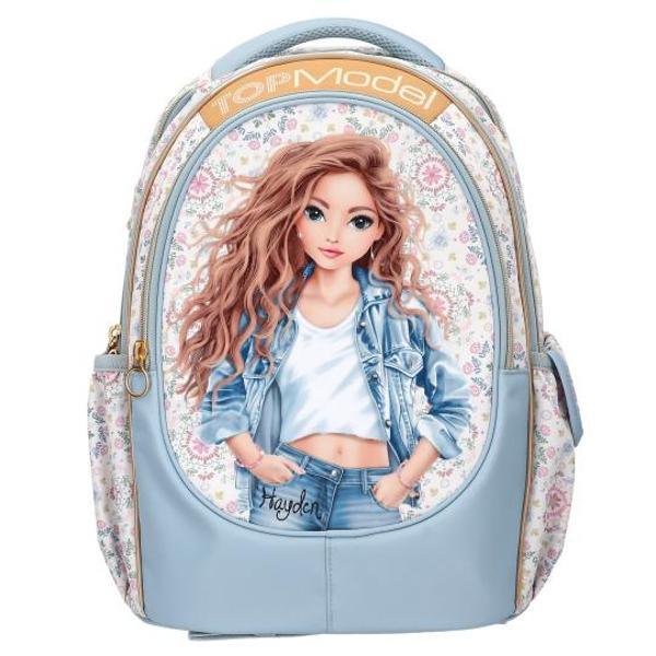 Juc&259;u&537; dar casual rucsacul &537;colar TOPModel are un motiv cool &icirc;n aspect denim pe buzunarul frontal mare &537;i un model floral pe fundal crem pe spate &537;i pe laterale Cu o mul&539;ime de detalii albastru deschis fermoare aurii dou&259; buzunare laterale spate c&259;ptu&537;it bretele reglabile &537;i m&acirc;ner de transport c&259;ptu&537;it Material principal 100 poliester